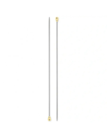 Aiguilles à tricoter à boule, aluminium, 30cm, Ø2,75mm, gris