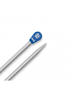 Aiguilles à tricoter à boule, aluminium, 30cm, Ø5,5mm, gris 2