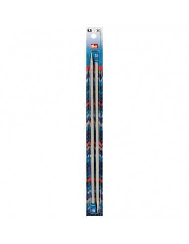 Aiguilles à tricoter à boule, aluminium, 30cm, Ø5,5mm, gris