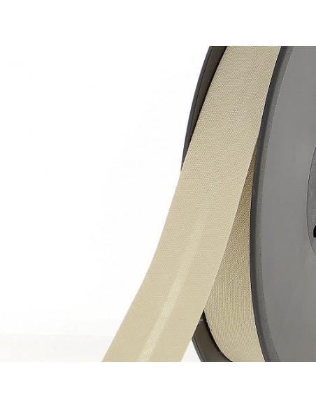 Biais tout textile, polycoton, 40mm, beige