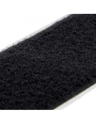 Auto-agrippant adhésif, coté velours, 50mm, noir