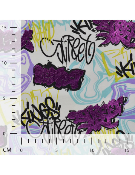 French terry coton, grafitti