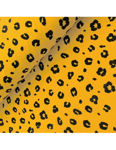 French terry coton, léopard