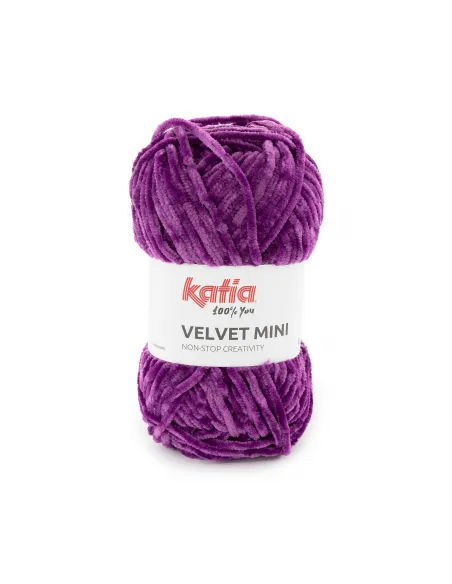 Fil Katia, Velvet Mini, Coloris au choix, Crochet 6-6.5mm, 100% Polyester
