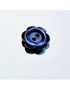 Bouton polyester 2 trous, 15mm, fleurs 2