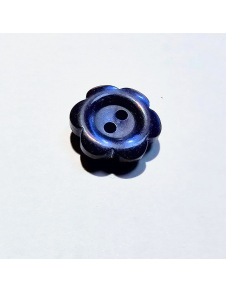 Bouton polyester 2 trous, 15mm, fleurs