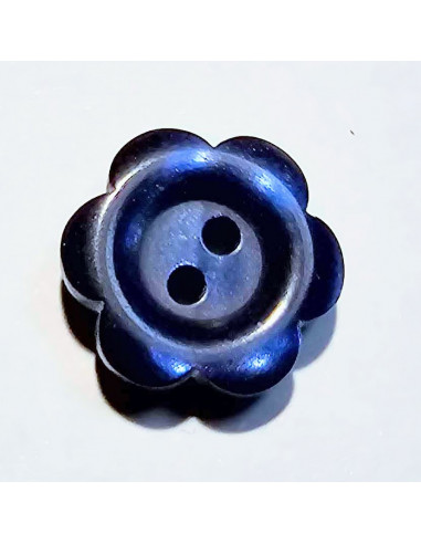 Bouton polyester 2 trous, 15mm, fleurs