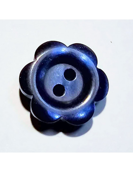 Bouton polyester 2 trous, 15mm, fleurs