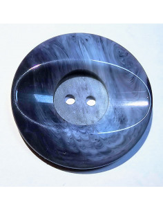 Bouton polyester 2 trous, 30mm, teinte de bleu