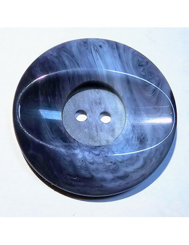 Bouton polyester 2 trous, 30mm, teinte de bleu