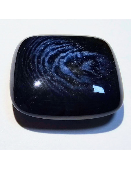 Bouton polyester à tunnel, 23mm, carré, nuances de bleu