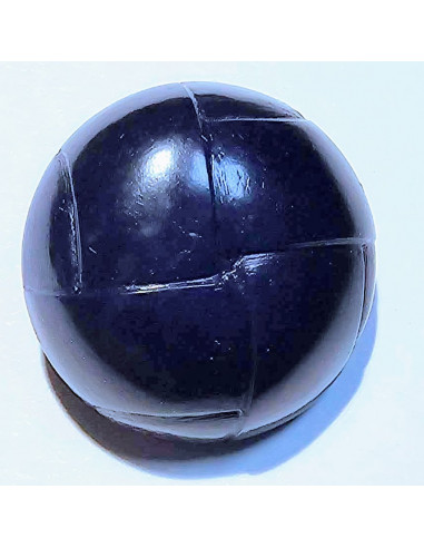 Bouton à pied polyester , 27mm, imitation cuir, marine