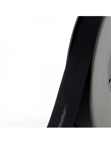 Biais tout textile, polycoton, 20mm, noir