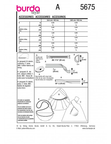 Patron Burda 5675 - Sac