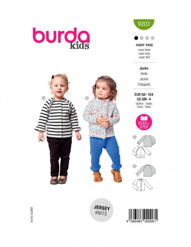 Patron Burda 9203 - Veste
