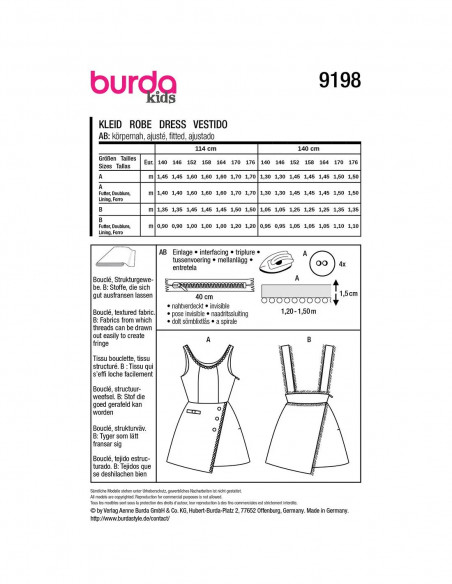Patron Burda 9198 - Robe