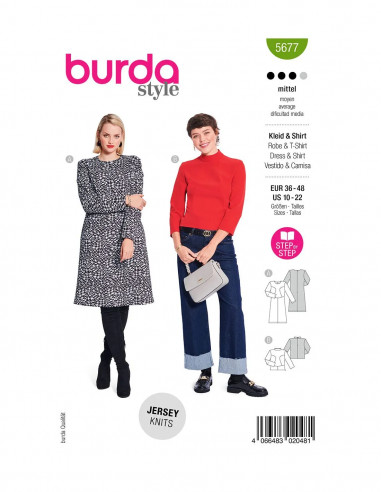 Patron Burda 5677 - Robe et T-shirt