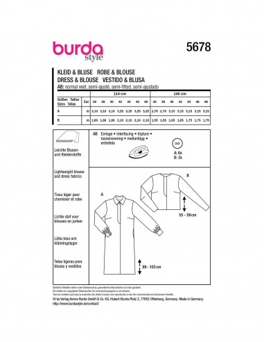Patron Burda 5678 - Robe et chemisier