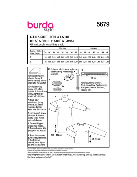 Patron Burda 5679 - Pull