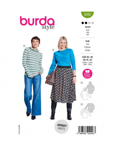 Patron Burda 5680 - Pull et t-shirt