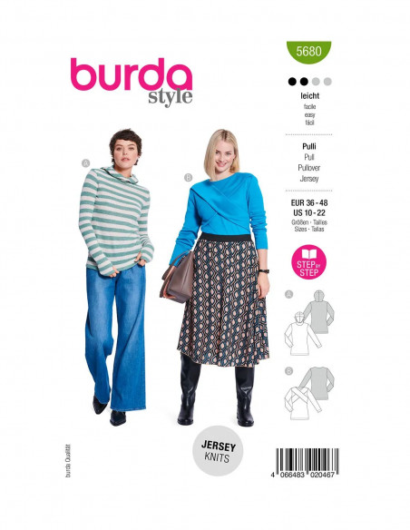 Patron Burda 5680 - Pull et t-shirt