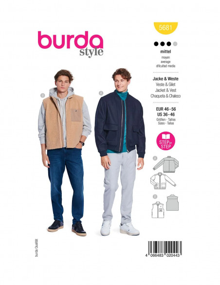 Patron Burda 5681 - Blouson et gilet