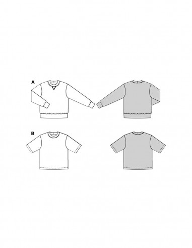 Patron Burda 5682 - Sweat-Shirt et t-shirt