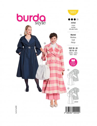 Patron Burda 5683 - Manteau
