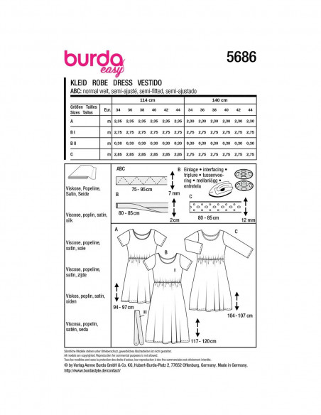 Patron Burda 5686 - Robe
