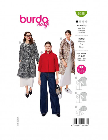Patron Burda 5688 - Manteau/veste