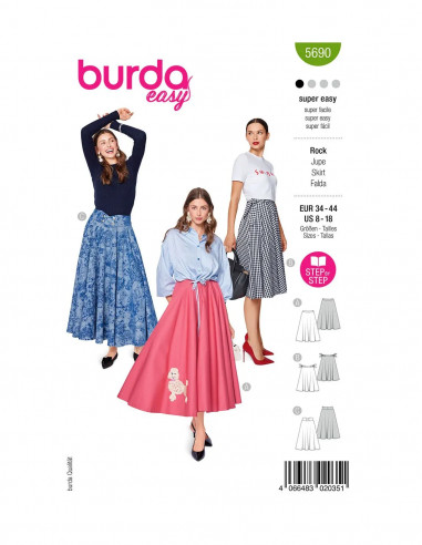 Patron Burda 5690 - Jupe