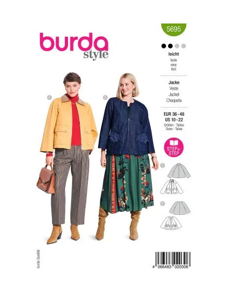 Patron Burda 5695 - Veste