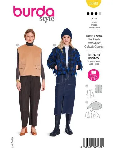 Patron Burda 5698 - Gilet
