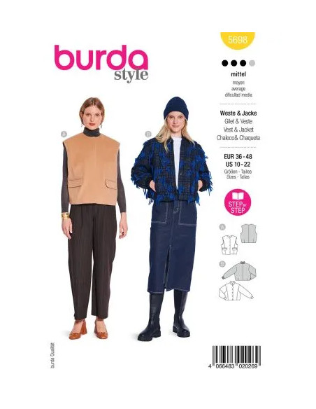 Patron Burda 5698 - Gilet
