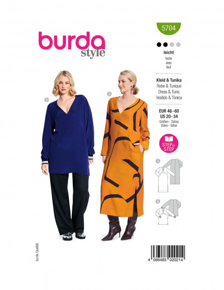 Patron Burda 5704 - Robe