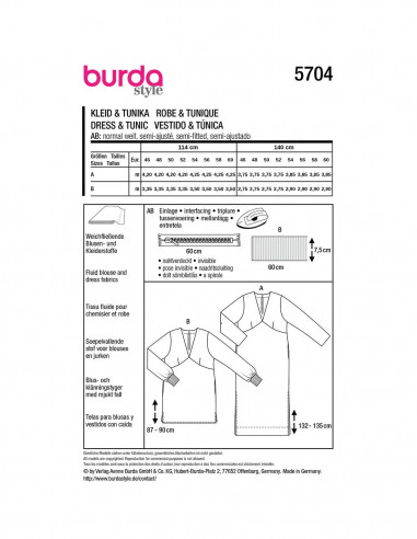 Patron Burda 5704 - Robe