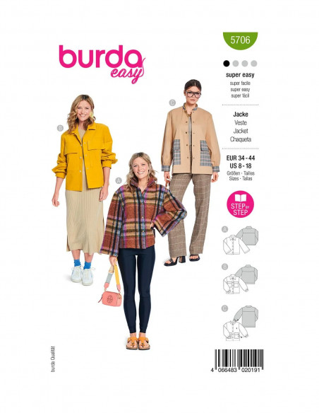 Patron Burda 5706 - Veste