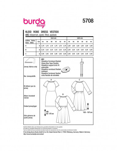 Patron Burda 5708 - Robe