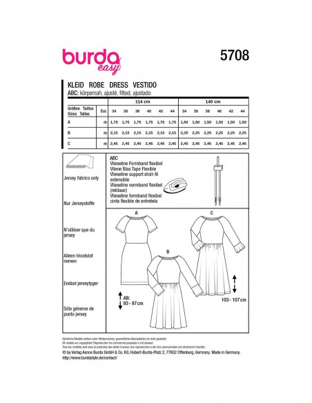 Patron Burda 5708 - Robe
