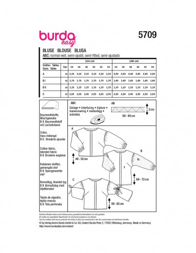Patron Burda 5709 - Chemisier
