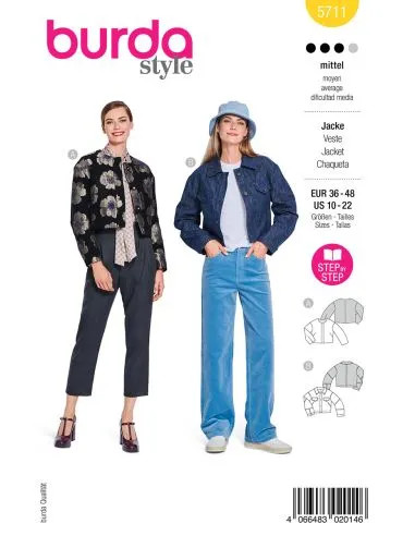 Patron Burda 5711 - Veste