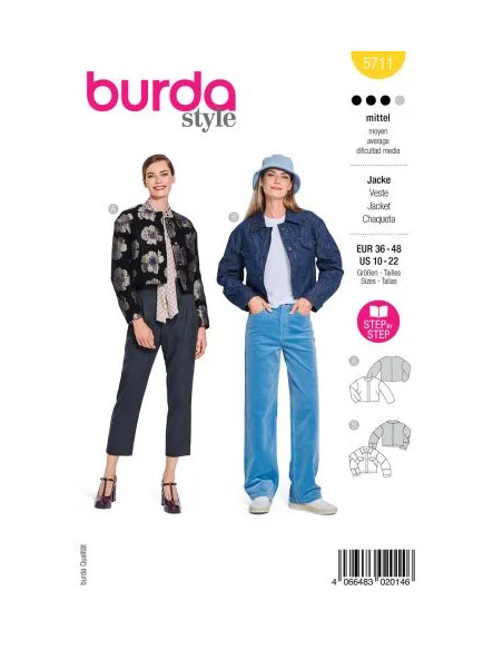 Patron Burda 5711 - Veste
