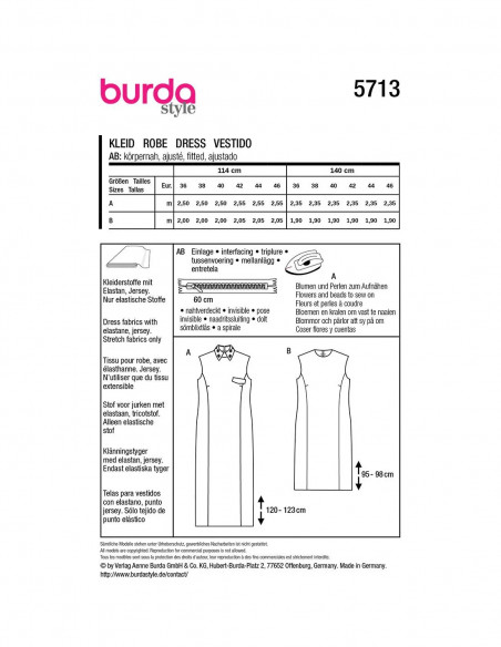 Patron Burda 5713 - Robe