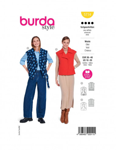 Patron Burda 5714 - Gilet