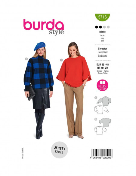 Patron Burda 5716 - Sweatshirt