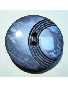 Bouton 2 trous, 30mm, rainure arrondie, bleu