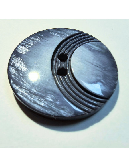 Bouton 2 trous, 30mm, rainure arrondie, bleu