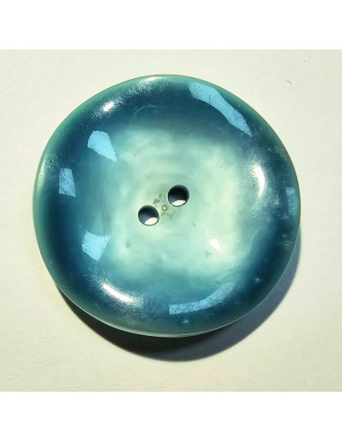 Bouton 2 trous, 21mm, tulipe, bleu turquoise