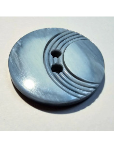 Bouton 2 trous, 21mm, rainure arrondie, bleu 2