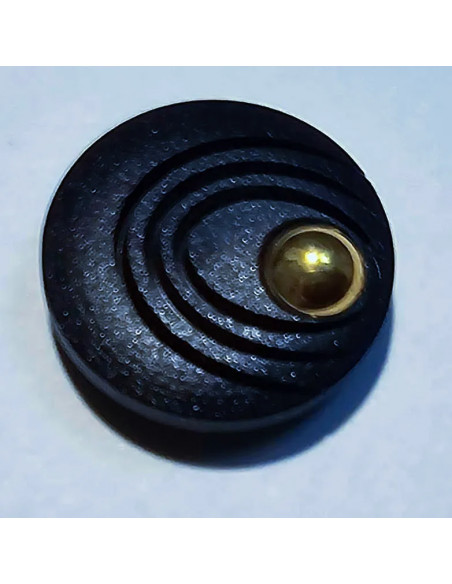 Bouton à pied, 15mm, rond bleu marine,  point doré